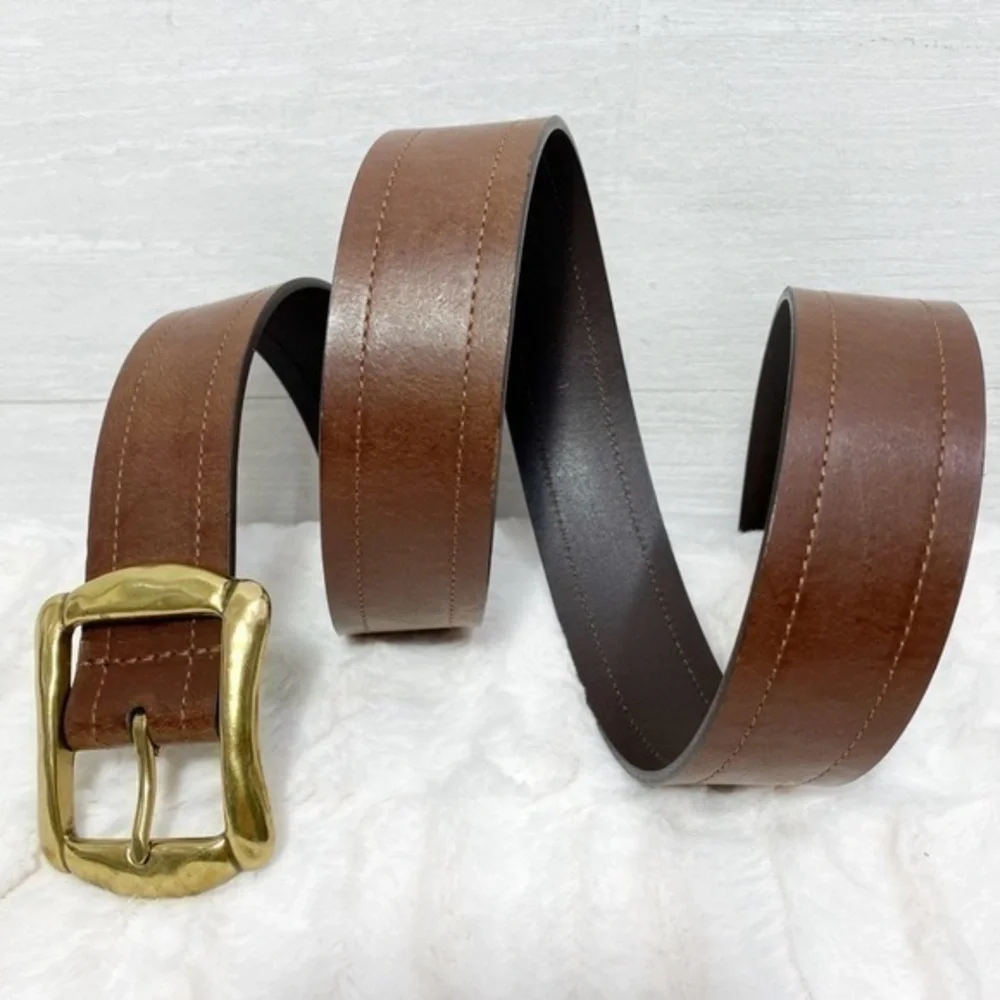 Men’s Genuine Italian Bonded Leather belt Size XL Color brown